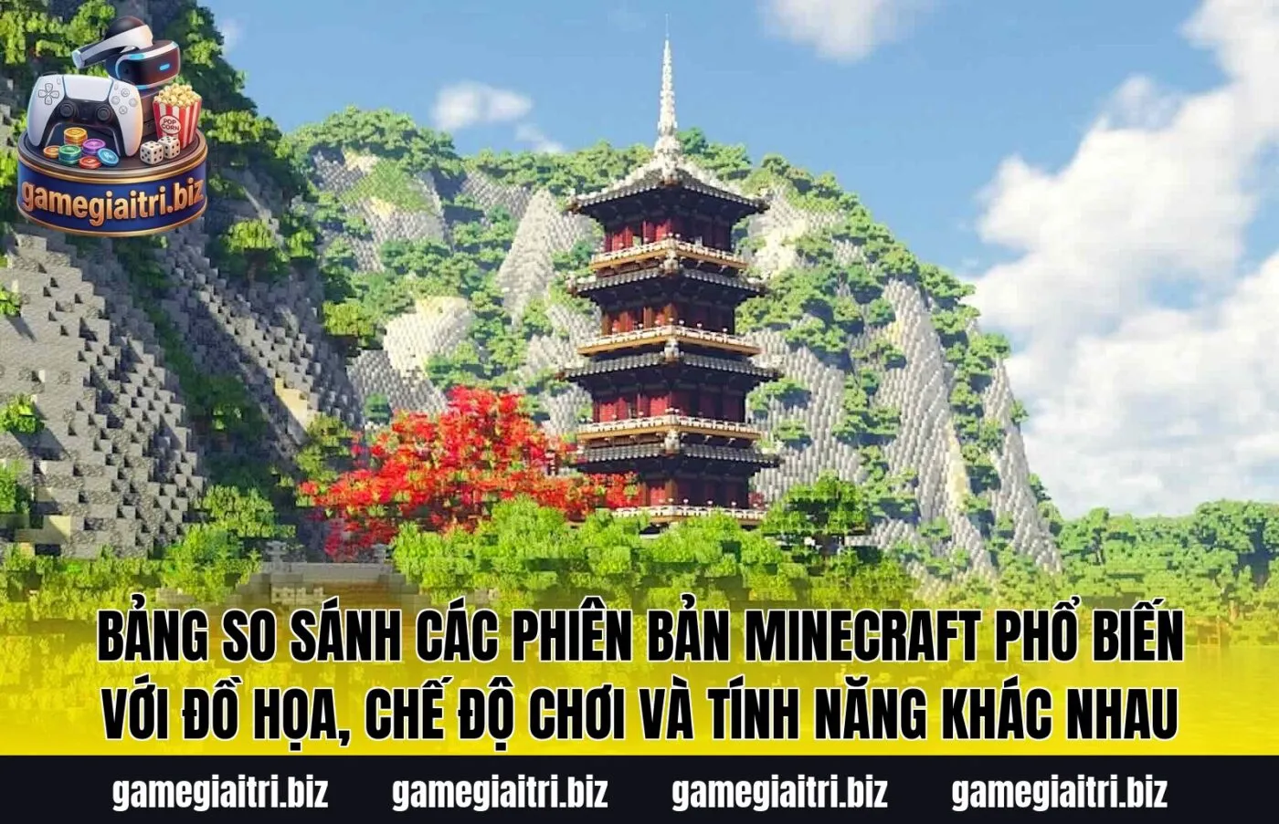 Bảng so sánh các phiên bản Minecraft phổ biến với đồ họa, chế độ chơi và tính năng khác nhau