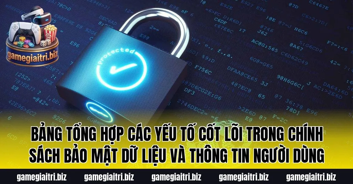 Bảng tổng hợp các yếu tố cốt lõi trong chính sách bảo mật dữ liệu và thông tin người dùng