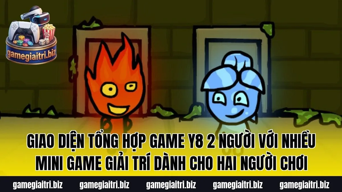 Giao diện tổng hợp game Y8 2 người với nhiều mini game giải trí dành cho hai người chơi