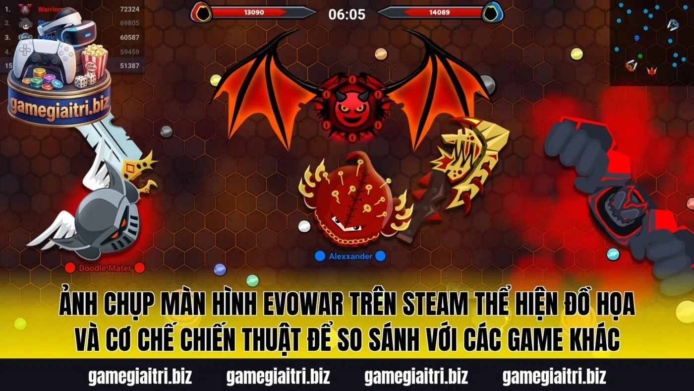 Ảnh chụp màn hình Evowar trên Steam thể hiện đồ họa và cơ chế chiến thuật để so sánh với các game khác