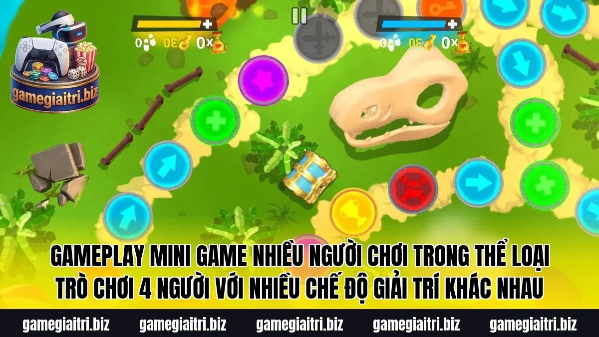 Gameplay mini game nhiều người chơi trong thể loại trò chơi 4 người với nhiều chế độ giải trí khác nhau