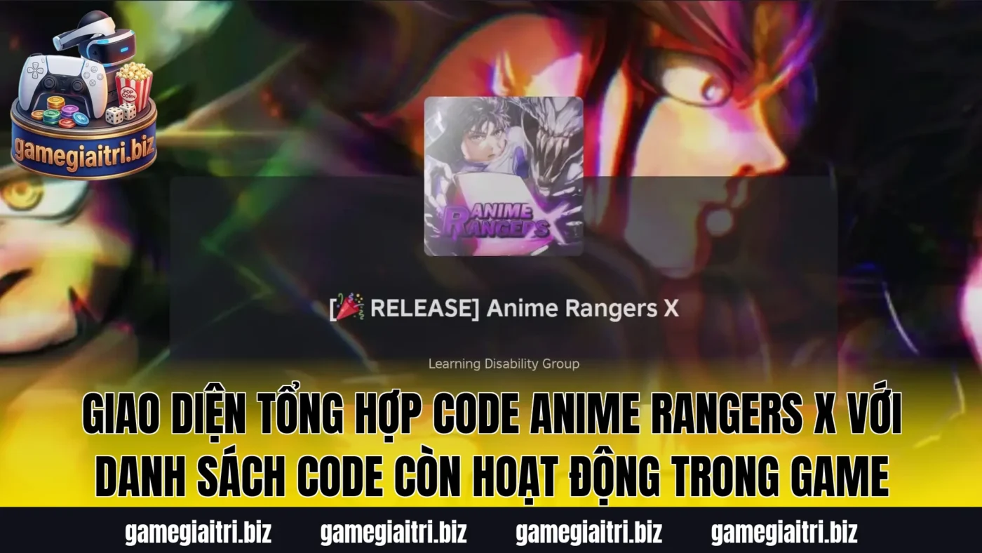 Giao diện tổng hợp Code Anime Rangers X với danh sách code còn hoạt động trong game